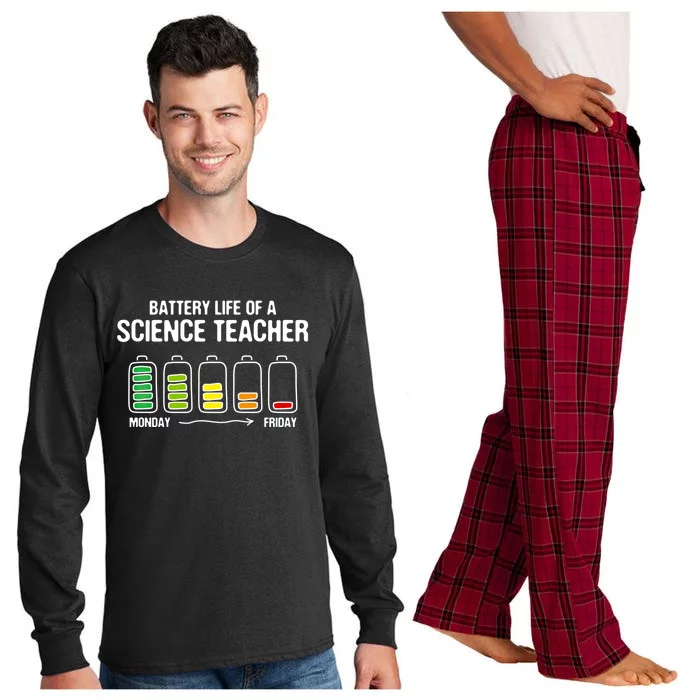 Battery Life Of A Science Teacher Funny Chemistry Teacher Jo Gift Long Sleeve Pajama Set