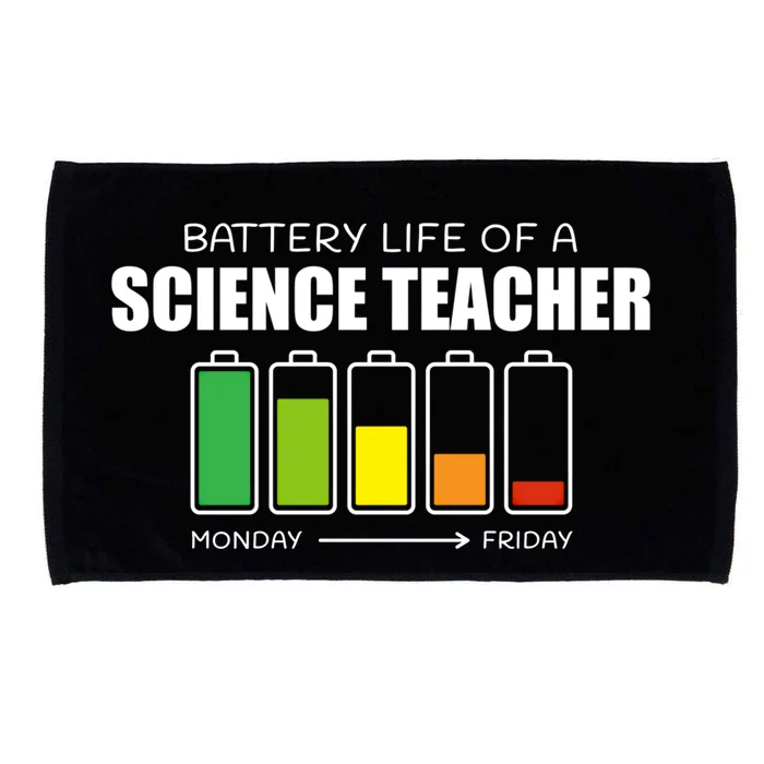 Battery Life Of A Science Teacher Introvert Humor Great Gift Microfiber Hand Towel