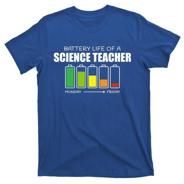 Battery Life Of A Science Teacher Introvert Humor Great Gift T-Shirt