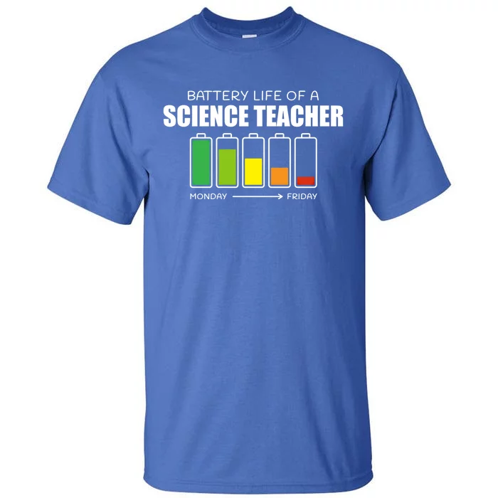 Battery Life Of A Science Teacher Introvert Humor Great Gift Tall T-Shirt