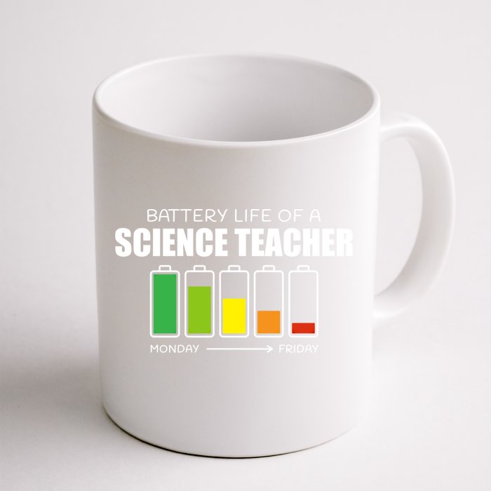 Battery Life Of A Science Teacher Introvert Humor Great Gift Front & Back Coffee Mug