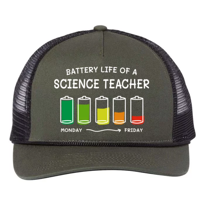 Battery Life Of A Science Teacher Professional Cool Gift Retro Rope Trucker Hat Cap