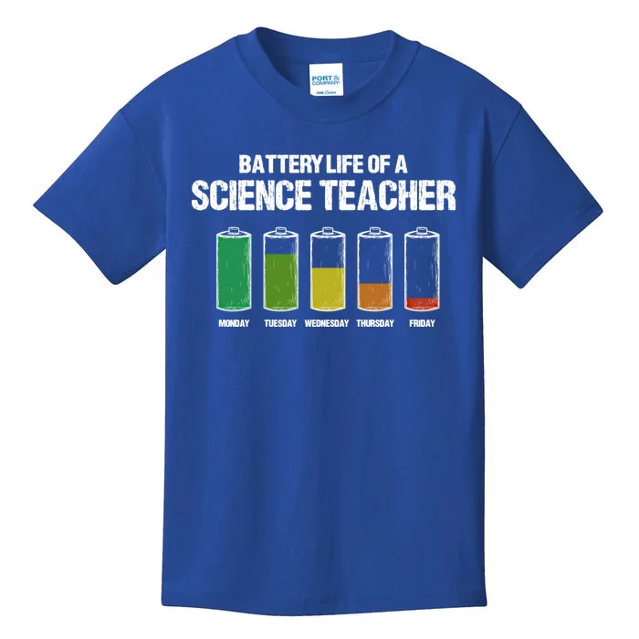 Battery Life Of A Science Teacher Pun Chemistry Teacher Joke Gift Kids T-Shirt