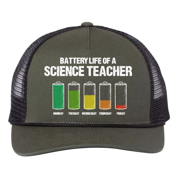 Battery Life Of A Science Teacher Pun Chemistry Teacher Joke Gift Retro Rope Trucker Hat Cap