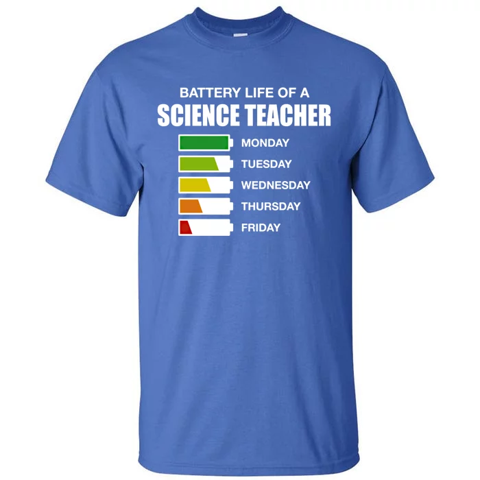 Battery Life Of A Science Teacher Sarcastic Gift Tall T-Shirt