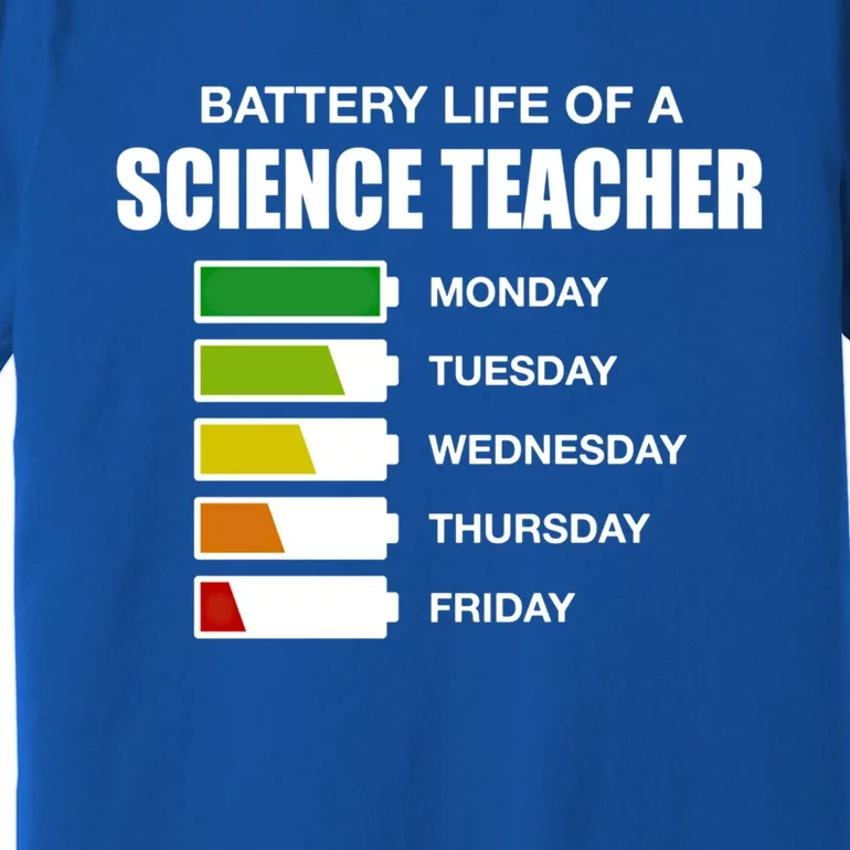 Battery Life Of A Science Teacher Sarcastic Gift Premium T-Shirt