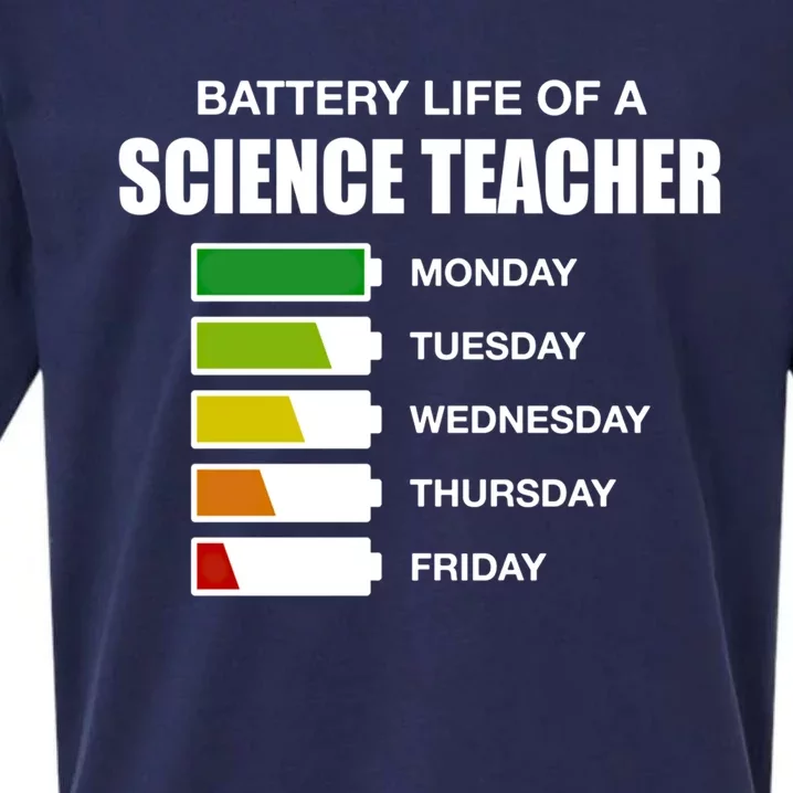 Battery Life Of A Science Teacher Sarcastic Gift Sueded Cloud Jersey T-Shirt