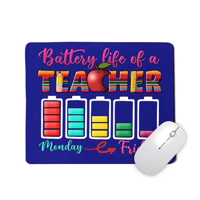 Battery Life Of A Teacher Back To School For Teacher Tee Gift Mousepad