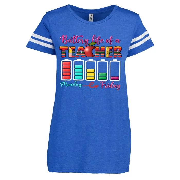 Battery Life Of A Teacher Back To School For Teacher Tee Gift Enza Ladies Jersey Football T-Shirt