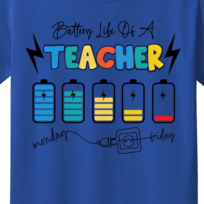 Battery Life Of A Teacher Back To School Teacher Life Gift Kids T-Shirt