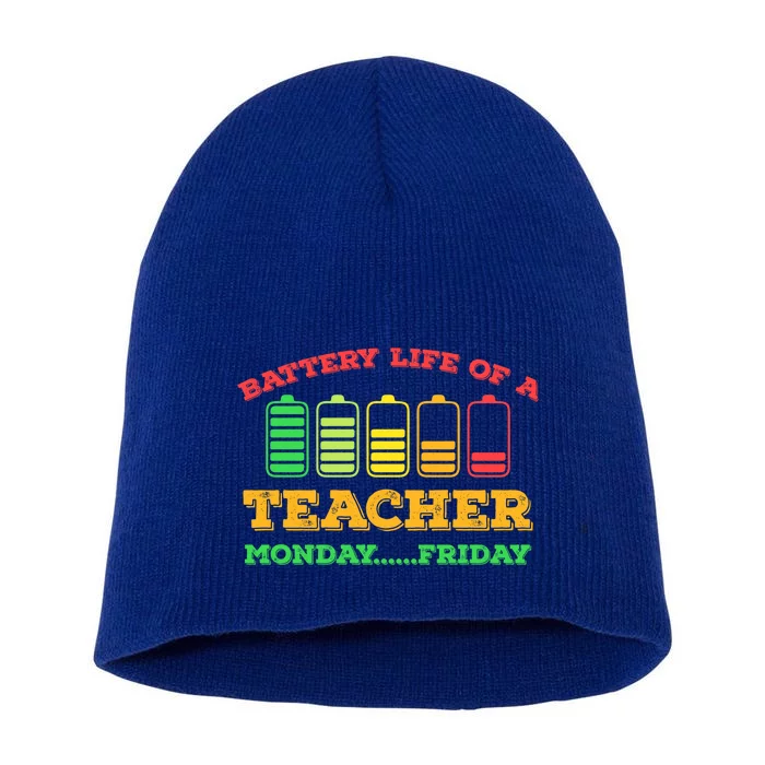 Battery Life Of A Teacher Battery Teacher Battery Life Cool Gift Short Acrylic Beanie