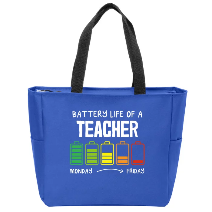 Battery Life Of A Teacher Coworker Teaching Colleague Teach Gift Zip Tote Bag