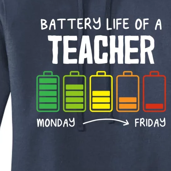 Battery Life Of A Teacher Coworker Teaching Colleague Teach Gift Women's Pullover Hoodie