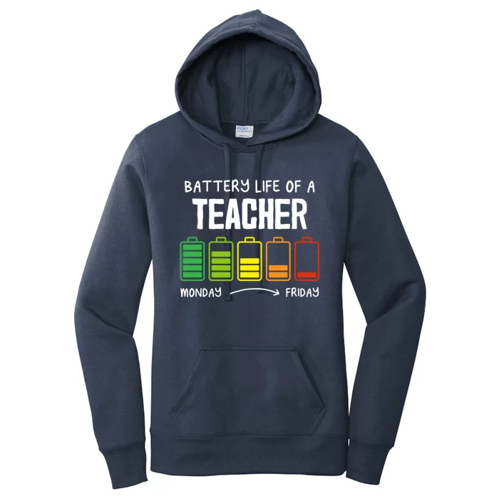 Battery Life Of A Teacher Coworker Teaching Colleague Teach Gift Women's Pullover Hoodie