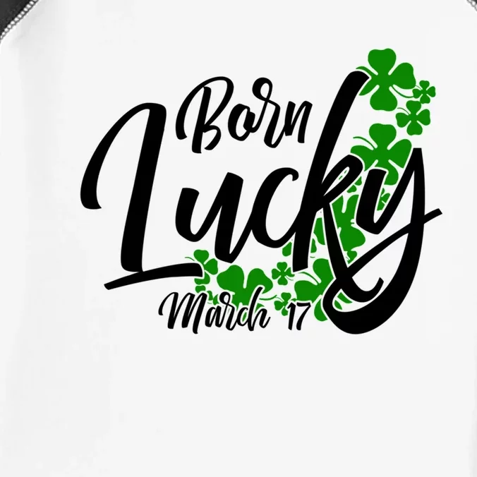 Born Lucky On Saint Patrick's Day Gift March 17th Birthday Meaningful Gift Infant Baby Jersey Bodysuit