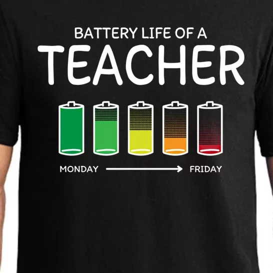 Battery Life Of A Teacher Friends Teaching Buddy Teach Funny Gift Pajama Set