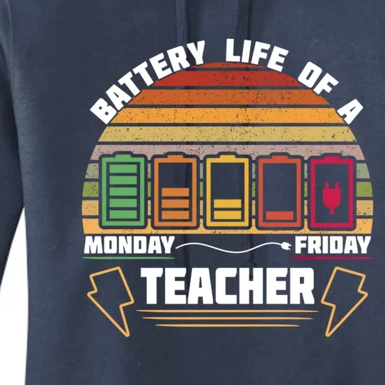 Battery Life Of A Teacher Funny And Cute Gift Women's Pullover Hoodie