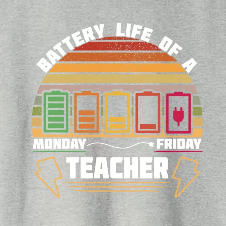 Battery Life Of A Teacher Funny And Cute Gift Women's Crop Top Tee