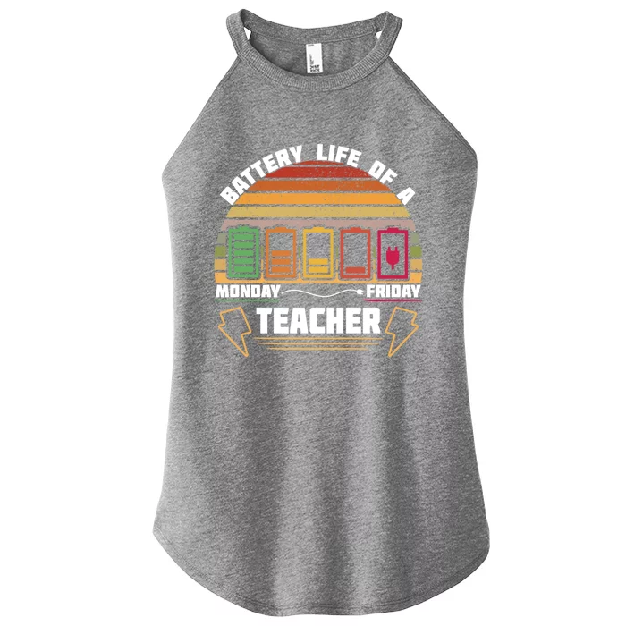 Battery Life Of A Teacher Funny And Cute Gift Women’s Perfect Tri Rocker Tank