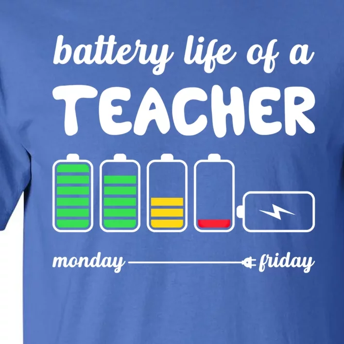 Battery Life Of A Teacher Funny Gift Tall T-Shirt