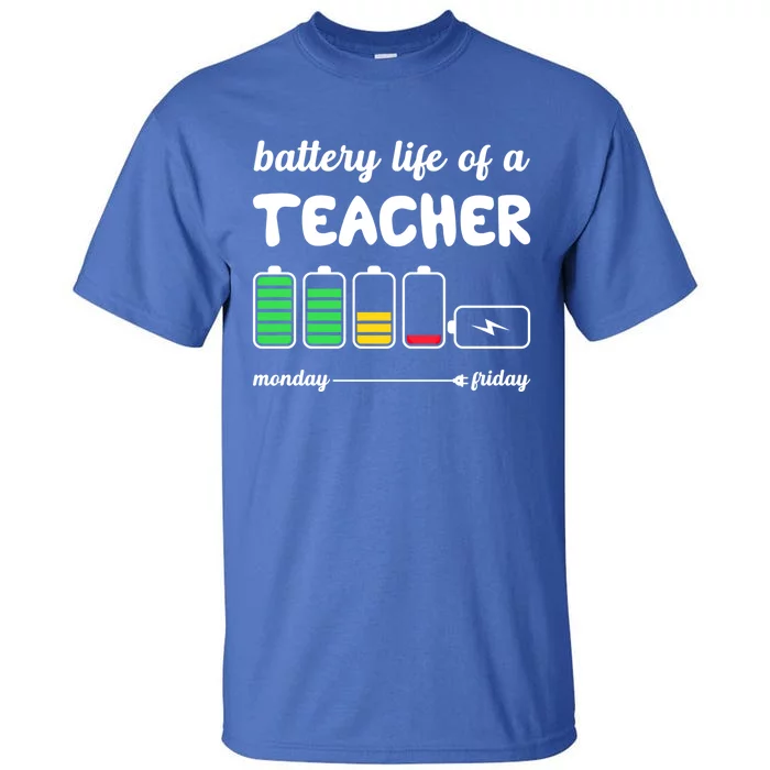 Battery Life Of A Teacher Funny Gift Tall T-Shirt