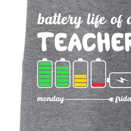 Battery Life Of A Teacher Funny Gift Doggie 3-End Fleece Hoodie