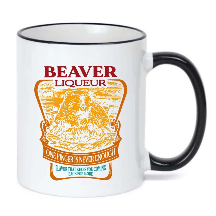 Beaver Liqueur One Finger Is Never Enough Flavor Black Color Changing Mug