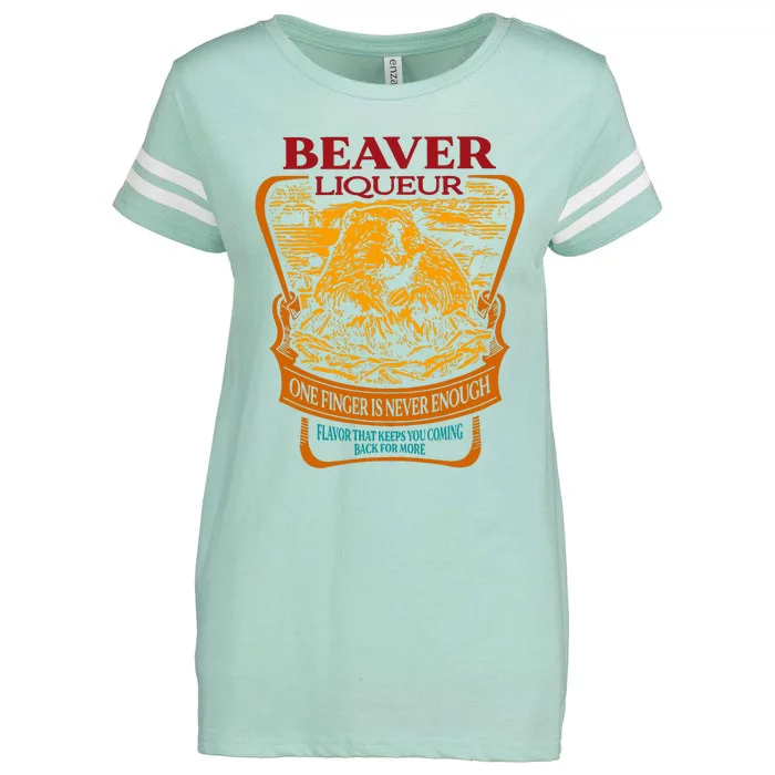 Beaver Liqueur One Finger Is Never Enough Flavor Enza Ladies Jersey Football T-Shirt