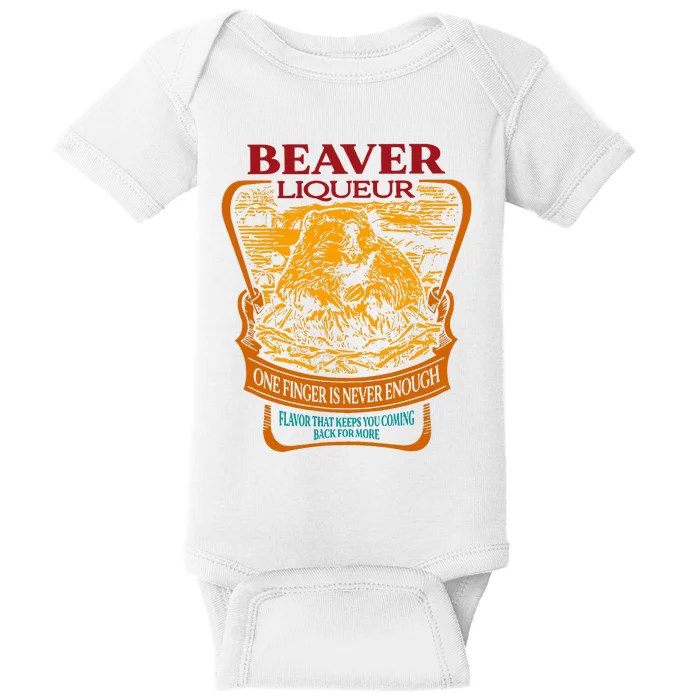 Beaver Liqueur One Finger Is Never Enough Flavor Baby Bodysuit