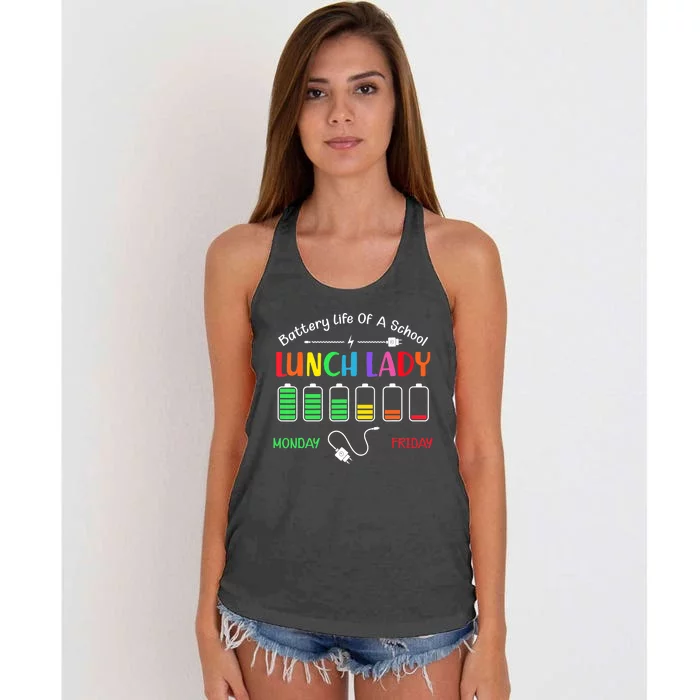 Battery Life Of A School Lunch Lady Perfect Women's Knotted Racerback Tank