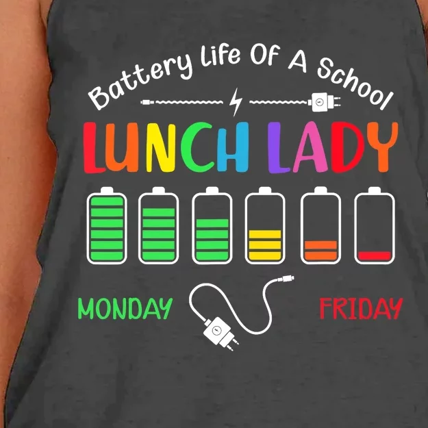 Battery Life Of A School Lunch Lady Perfect Women's Knotted Racerback Tank