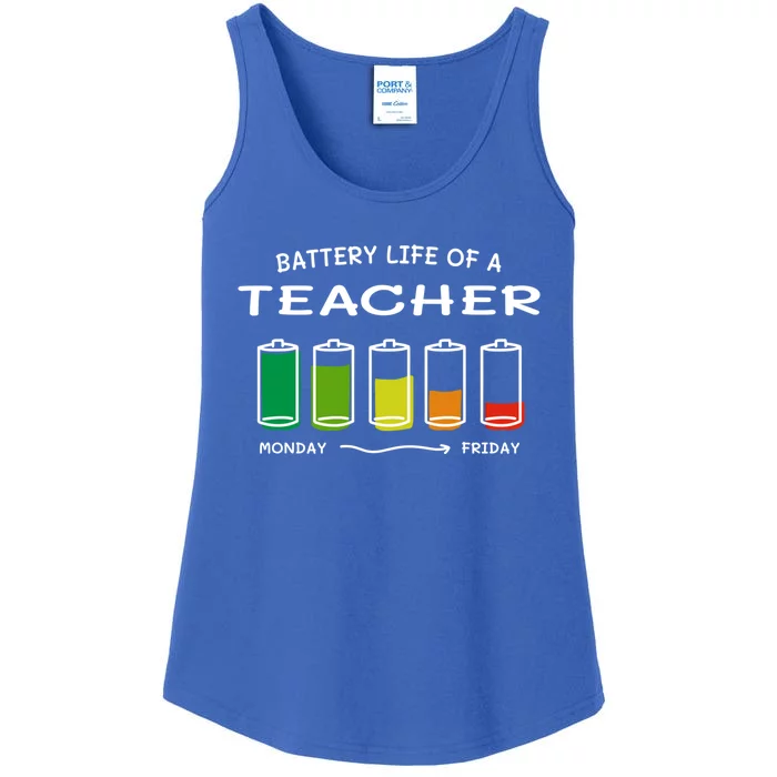 Battery Life Of A Teacher Professional Teaching Career Teach Great Gift Ladies Essential Tank