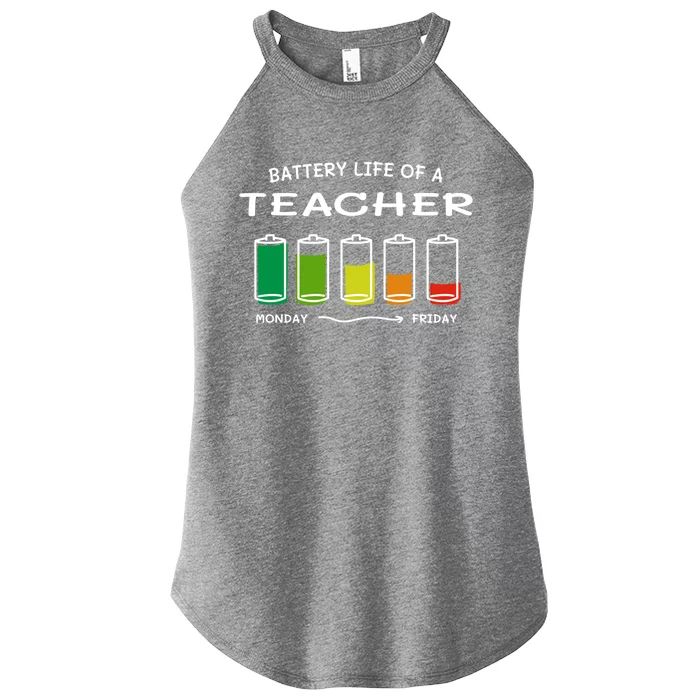 Battery Life Of A Teacher Professional Teaching Career Teach Great Gift Women’s Perfect Tri Rocker Tank