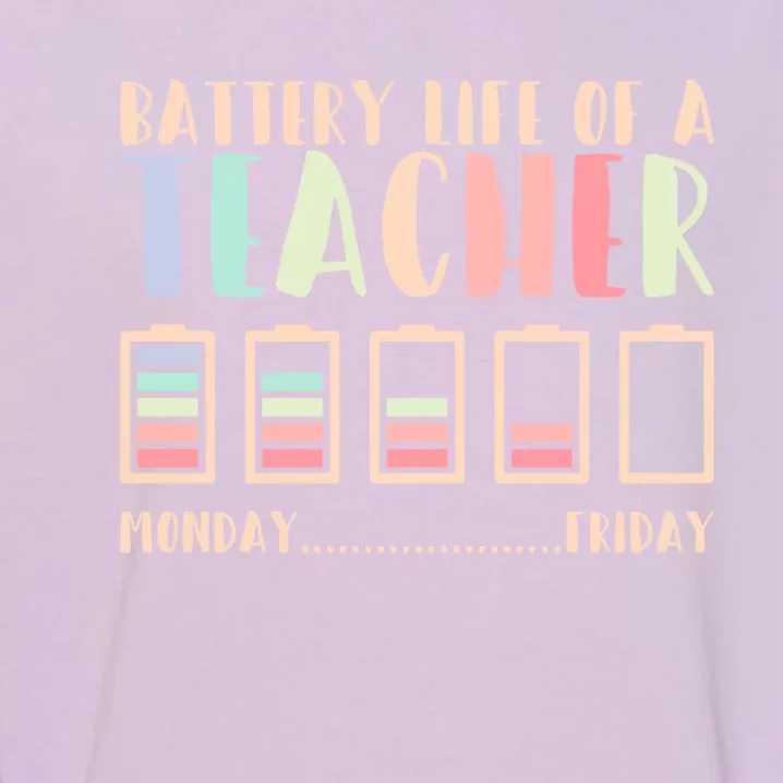 Battery Life Of A Teacher Gift Garment-Dyed Sweatshirt