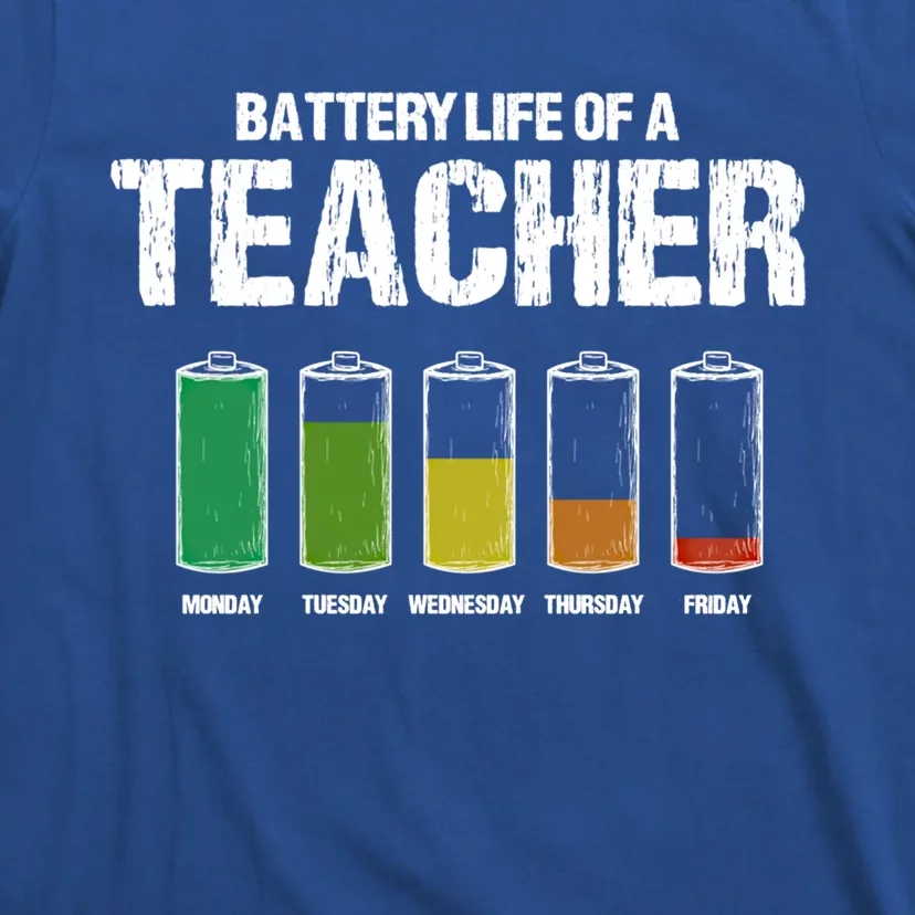 Battery Life Of A Teacher Pun Teaching Joke Teach Coworker Gift T-Shirt