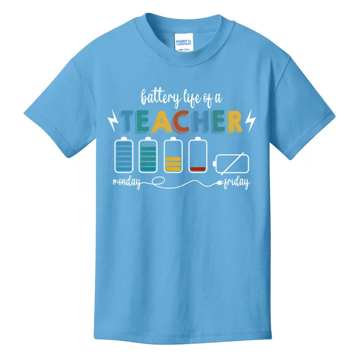 Battery Life Of A Teacher Funny Gift Kids T-Shirt