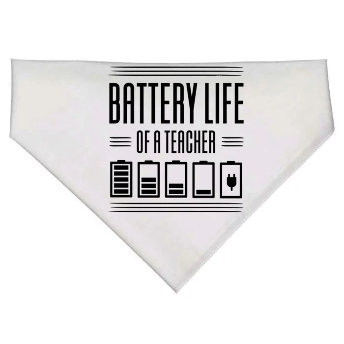 Battery Life Of A Teacher Great Gift USA-Made Doggie Bandana