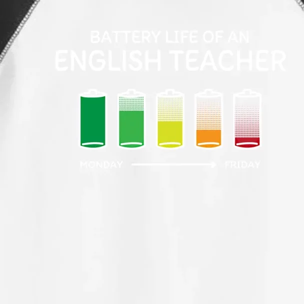 Battery Life Of An English Teacher Friends Funny Gift Toddler Fine Jersey T-Shirt