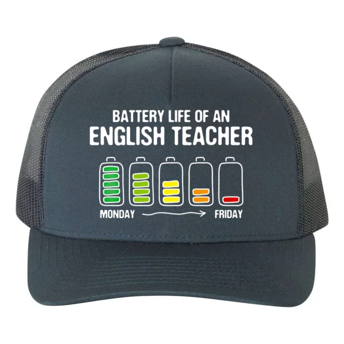 Battery Life Of An English Teacher Funny Language Instructor Gift Yupoong Adult 5-Panel Trucker Hat