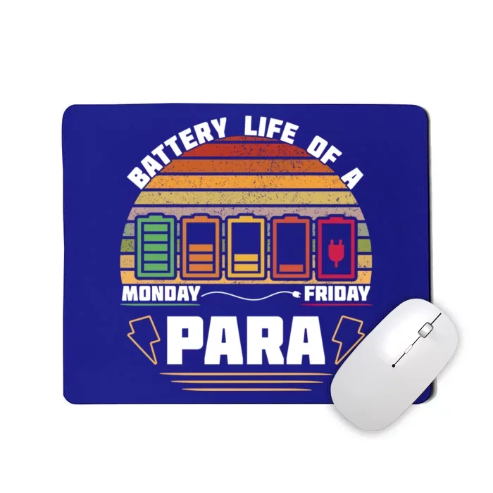 Battery Life Of Para Paraprofessional Teacher Funny Funny Gift Mousepad