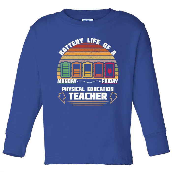 Battery Life Of Physical Education Pe Teacher Funny Great Gift Toddler Long Sleeve Shirt