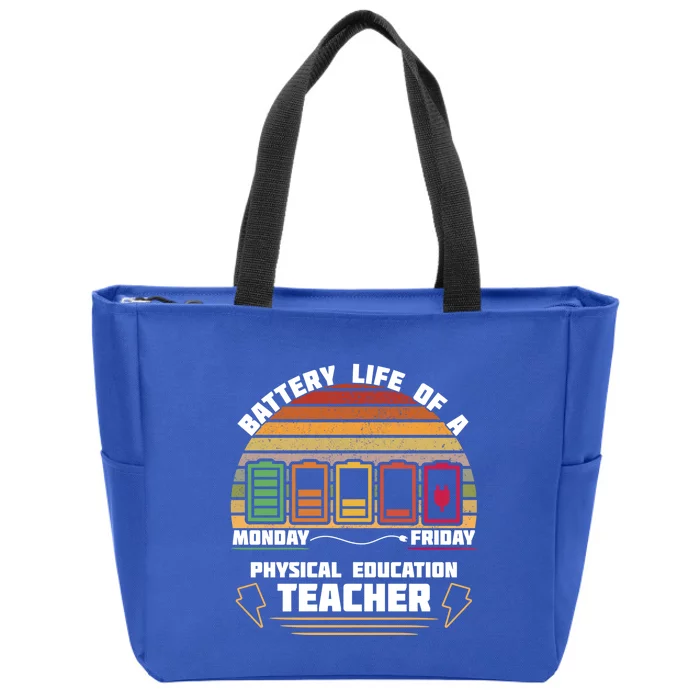 Battery Life Of Physical Education Pe Teacher Funny Great Gift Zip Tote Bag