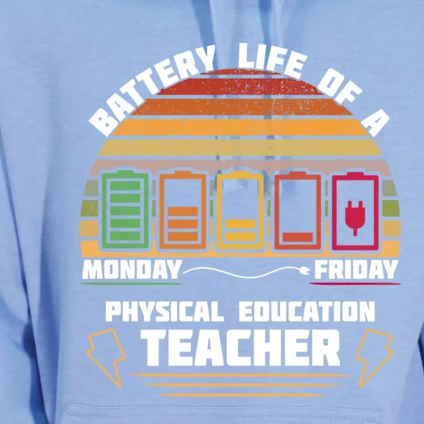 Battery Life Of Physical Education Pe Teacher Funny Great Gift Unisex Surf Hoodie