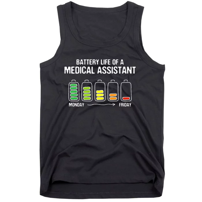 Battery Life of a Medical Assistant Funny CMA Joke Tank Top