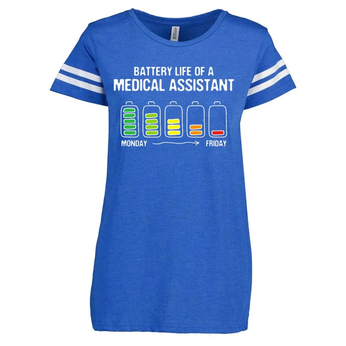 Battery Life of a Medical Assistant Funny CMA Joke Enza Ladies Jersey Football T-Shirt