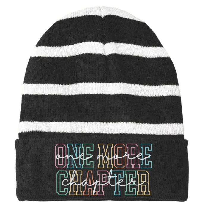 Book Lover One More Chapter Striped Beanie with Solid Band