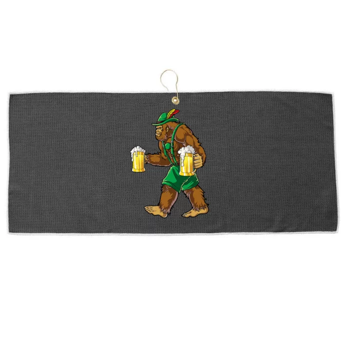 Bigfoot Lederhosen Oktoberfest Prost Beer Mug Large Microfiber Waffle Golf Towel