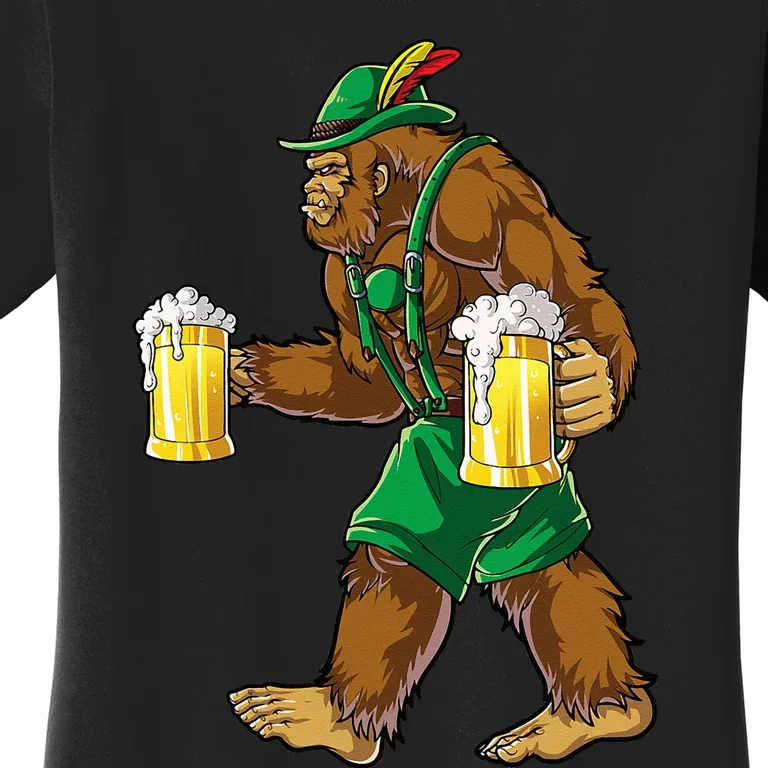 Bigfoot Lederhosen Oktoberfest Prost Beer Mug Women's T-Shirt