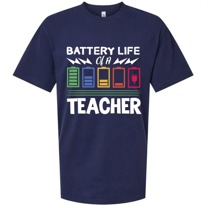 Battery Life Of Teacher Back To School For A Students Gift Sueded Cloud Jersey T-Shirt