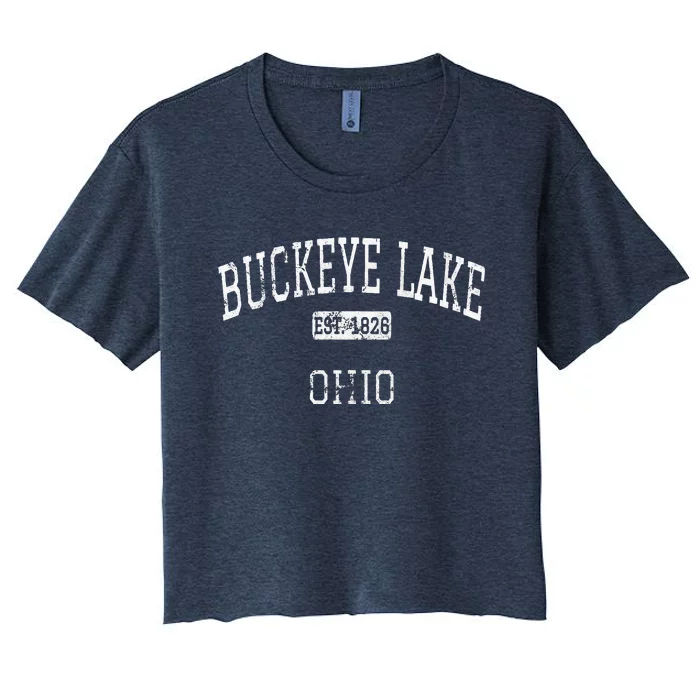 Buckeye Lake Ohio OH Vintage Women's Crop Top Tee